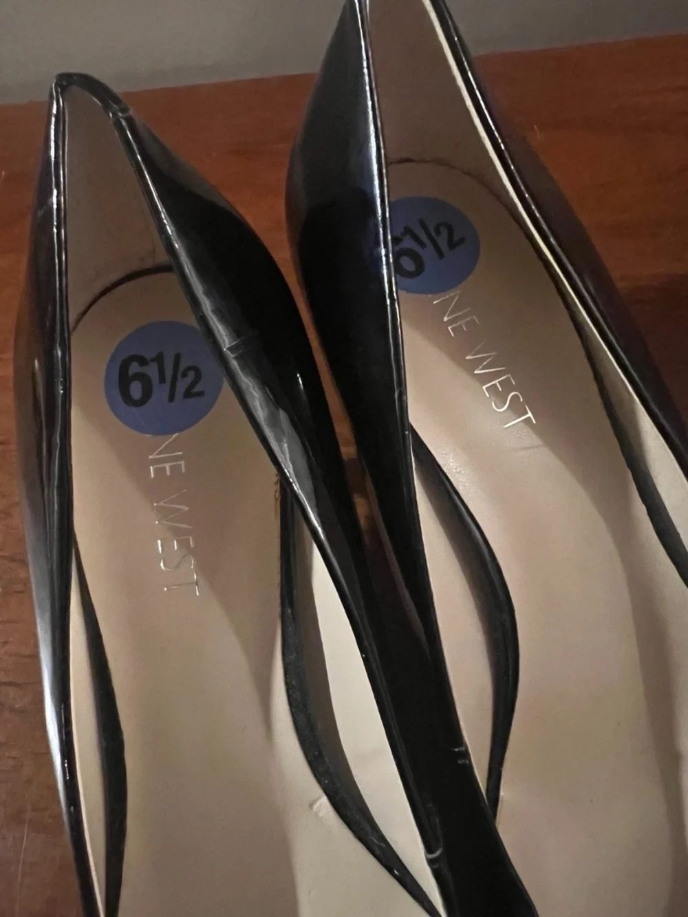 Nine West Black Patent Leather Pointed Toe Pumps Heels Women’s 6.5 Classic